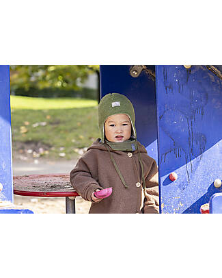 Pickapooh Cappello Invernale Jack - Verde - con Laccino per Chiusura - 100% Lana Merino Cappelli Invernali