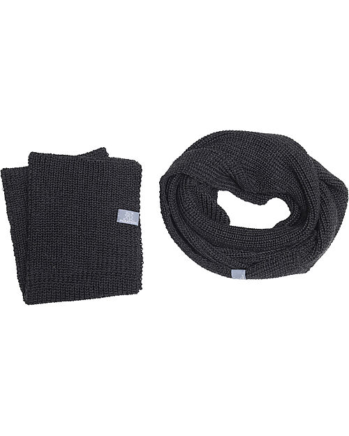 Pickapooh Sciarpa Invernale Multifunzione Hansen - Blu Antracite - Lana Maerino e Seta Sciarpe