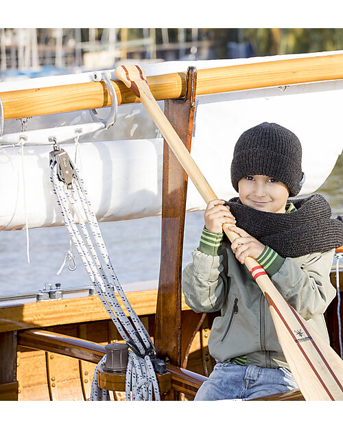 Pickapooh Sciarpa Invernale Multifunzione Hansen - Blu Antracite - Lana Maerino e Seta Sciarpe