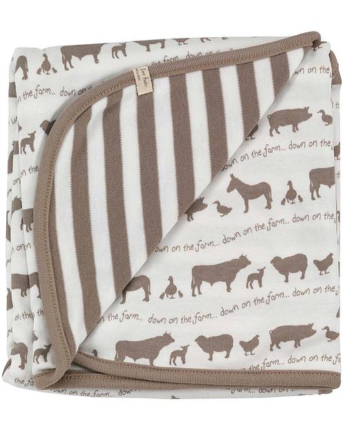 Pigeon - Organics for Kids Coperta Fattoria Grigia - Cotone Bio Swaddle di Mussola