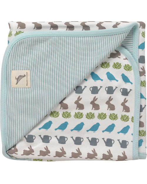 Pigeon - Organics for Kids Copertina Springtime Azzurra - 100% Cotone Bio (doppio strato morbida e calda) Swaddle di Mussola