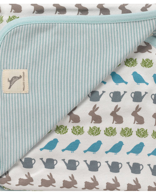Pigeon - Organics for Kids Copertina Springtime Azzurra - 100% Cotone Bio (doppio strato morbida e calda) Swaddle di Mussola