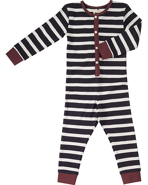 Pigeon - Organics for Kids Pigiama a Tutina Senza Piedi, Navy Breton - 100% Cotone Bio Pigiami