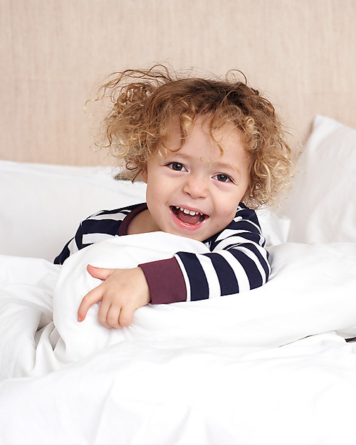 Pigeon - Organics for Kids Pigiama a Tutina Senza Piedi, Navy Breton - 100% Cotone Bio Pigiami