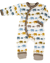Pigeon - Organics for Kids Tutina Elefanti Kaki - Cotone Bio Tutine Lunghe