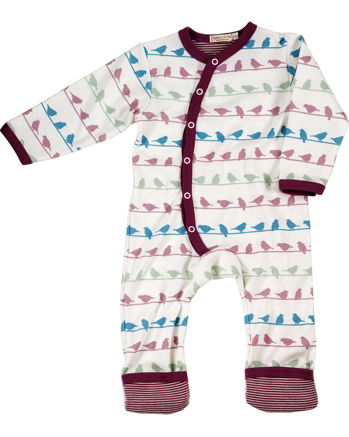 Pigeon - Organics for Kids Tutina Uccellini Viola - Cotone Bio Tutine Lunghe