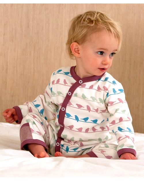 Pigeon - Organics for Kids Tutina Uccellini Viola - Cotone Bio Tutine Lunghe