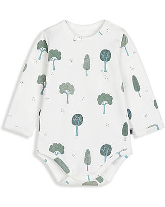 Pink No More Body Maniche Lunghe - Alberi - 100% Cotone Oeko-Tex Body Manica Lunga