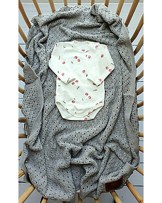 Pink No More Body Maniche Lunghe - Ciliegie - 100% Cotone Oeko-Tex Body Manica Lunga