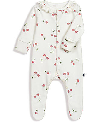 Pink No More Tutina Maniche Lunghe - Ciliegie - 100% Cotone Oeko-Tex Tutine Lunghe