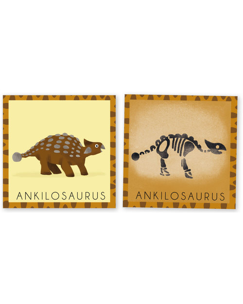 Pirouette Cacahouète Gioco Memory “Il Dinosauro e il suo Scheletro” - Cartone Riciclato Memory