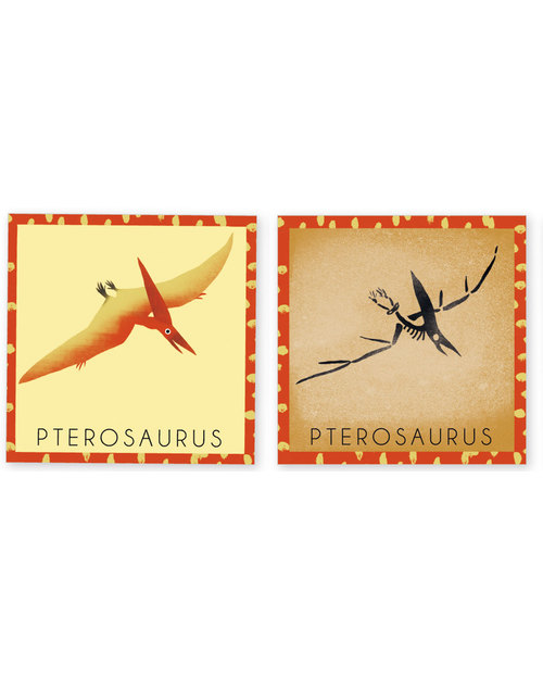 Pirouette Cacahouète Gioco Memory “Il Dinosauro e il suo Scheletro” - Cartone Riciclato Memory