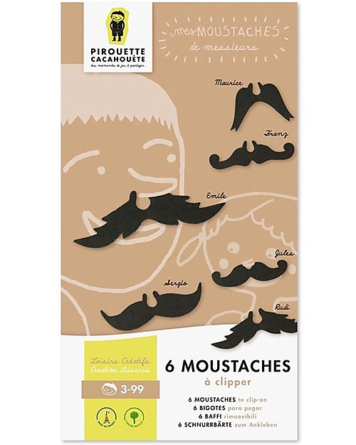 Pirouette Cacahouète I Miei Baffi - Cartone Riciclato (6 pezzi) Kit Fai Da Te