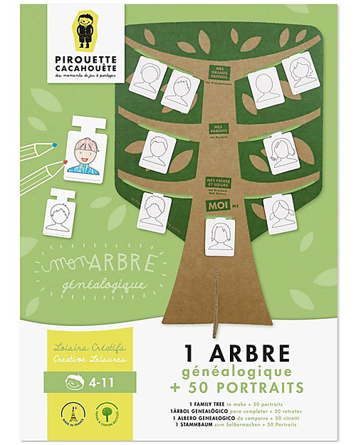 Pirouette Cacahouète Il Mio Albero Genealogico - in cartone riciclato Kit Fai Da Te