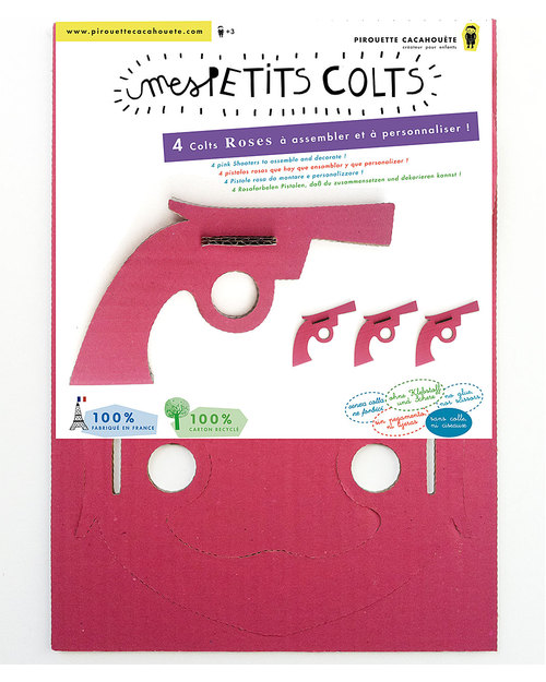 Pirouette Cacahouète Le Mie Piccole Colts Rosa - Cartone Riciclato (4 pezzi) Travestimenti