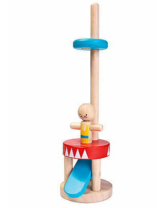 PlanToys Acrobata in Legno, 30 cm - Eco-friendly e divertente! Trainabili
