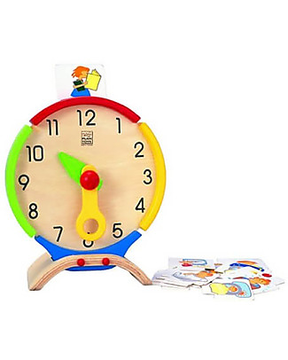 PlanToys Activity Clock, Orologio delle Attività in Legno - Insegna la percezione del tempo! Giochi Montessoriani