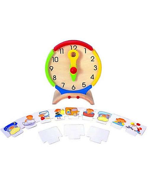 PlanToys Activity Clock, Orologio delle Attività in Legno - Insegna la percezione del tempo! Giochi Montessoriani