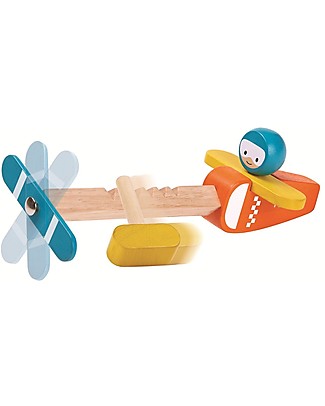 PlanToys Aereoplano Spin n Fly in Legno - Fallo Girare! Giochi all'Aperto