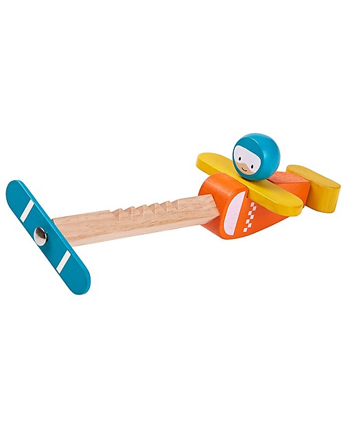 PlanToys Aereoplano Spin n Fly in Legno - Fallo Girare! Giochi da Esterno_