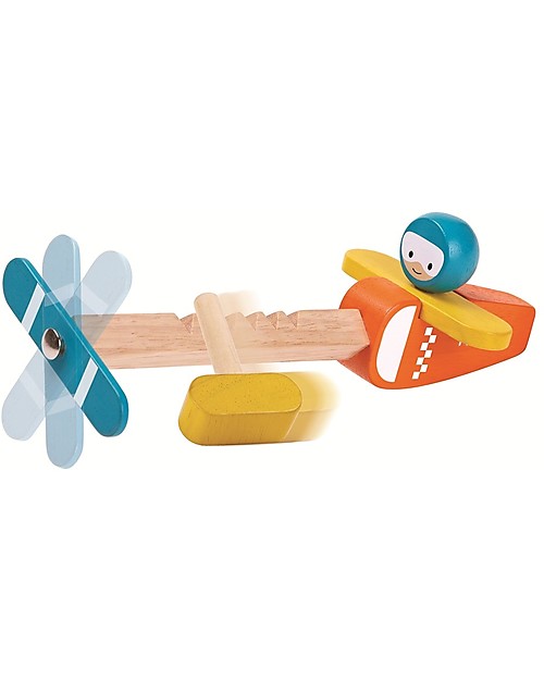 PlanToys Aereoplano Spin n Fly in Legno - Fallo Girare! Giochi da Esterno_