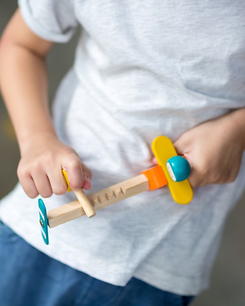 PlanToys Aereoplano Spin n Fly in Legno - Fallo Girare! Giochi da Esterno_