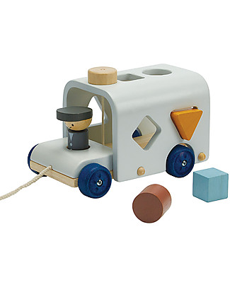 PlanToys Autobus ad Incastri in Legno - Eco-friendly e Divertente Incastri In Legno