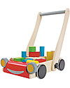 PlanToys Baby Walker, Giocattolo in Legno con Faccia Sorridente - Incoraggia a camminare! Carrello Primi Passi