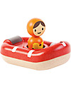 PlanToys Barchetta di Salvataggio Galleggiante in Legno, 8,5 x 12 x 5,5 cm - Ecologica e divertente! Giochi Bagno