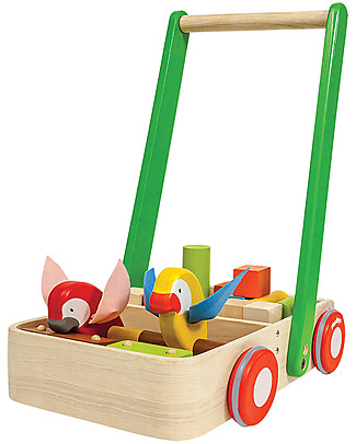 PlanToys Bird Walker, Giocattolo in Legno a Spinta con Uccellini - Incoraggia a camminare! Trainabili