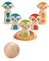 PlanToys Bowling Suricato in Legno, 7 pezzi - Eco-friendly e divertente! Giochi da Esterno_