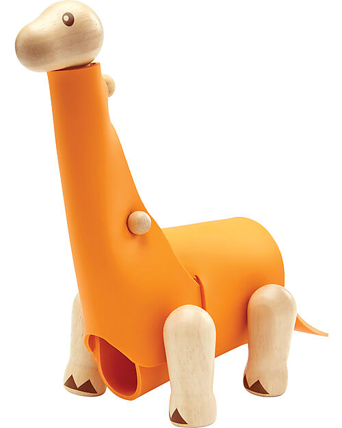PlanToys Brachiosauro - Stimola l'Immaginazione - Gioco in Legno 100% Sostenibile Animali in Legno