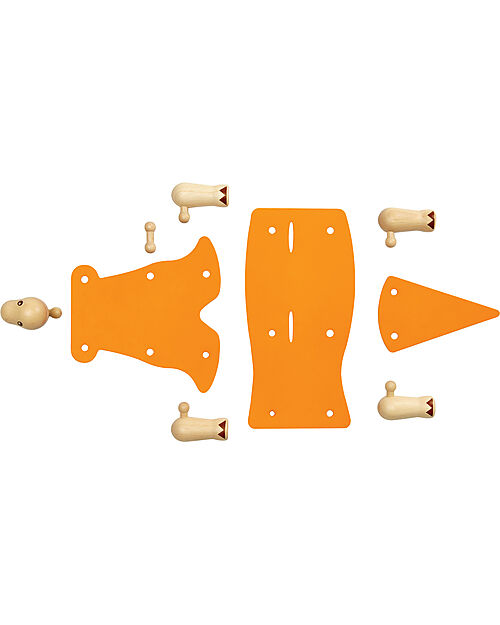 PlanToys Brachiosauro - Stimola l'Immaginazione - Gioco in Legno 100% Sostenibile Animali in Legno