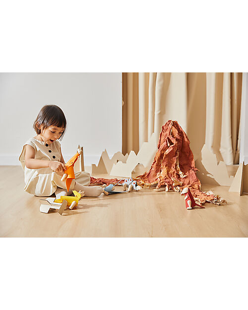 PlanToys Brachiosauro - Stimola l'Immaginazione - Gioco in Legno 100% Sostenibile Animali in Legno