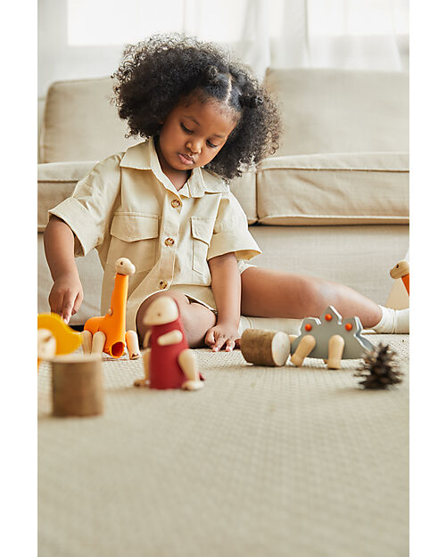 PlanToys Brachiosauro - Stimola l'Immaginazione - Gioco in Legno 100% Sostenibile Animali in Legno