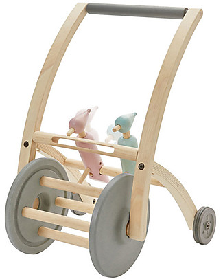 PlanToys Carrello Primi Passi e Picchi in Legno - Incoraggia i Bimbi a Camminare Giochi da Tirare e Spingere