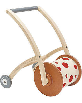 PlanToys Carrello Primi Passi e Sonaglio in Legno, Roll n Walk Giochi da Tirare e Spingere
