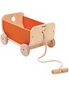 PlanToys Carrettino in Legno, Arancione - Gioca e riordina Trainabili