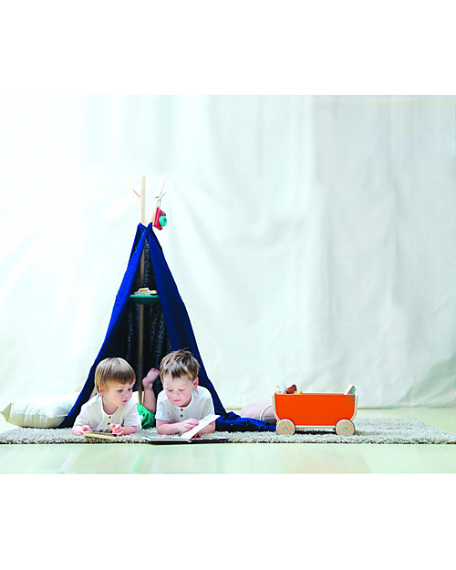 PlanToys Carrettino in Legno, Arancione - Gioca e riordina Trainabili