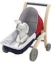 PlanToys Carrozzina per le Bambole in Legno - Fronte strada e Fronte Mamma Carrozzine per Bambole