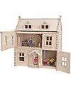 PlanToys Casa delle Bambole in Legno Stile Vittoriano - 2 piani + attico - 64x32x72 cm Case delle Bambole