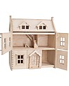 PlanToys Casa delle Bambole in Legno Stile Vittoriano - 2 piani + attico - 64x32x72 cm Case delle Bambole