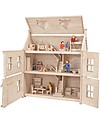PlanToys Casa delle Bambole in Legno Stile Vittoriano - 2 piani + attico - 64x32x72 cm Case delle Bambole
