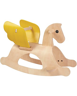 PlanToys Cavallo a Dondolo in Legno con Ali Pegasus Cavalcabili