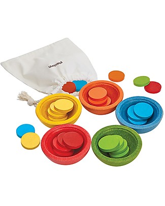 PlanToys Coppette Sort & Count in Legno - Insegna a Contare ed Organizzare! Construzioni In Legno