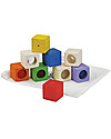 PlanToys Cubi Sensoriali in Legno - Sviluppo Visivo, Uditivo e Tattile Costruzioni in Legno