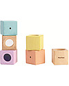 PlanToys Cubi Sensoriali in Legno - Sviluppo Visivo, Uditivo e Tattile Giochi Montessoriani