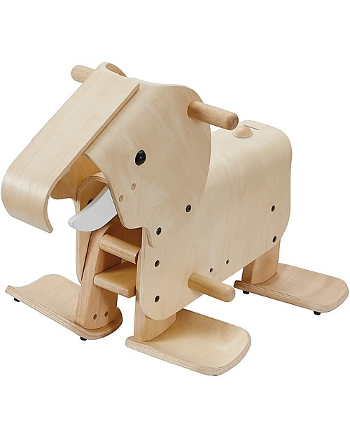 PlanToys Elefante a Dondolo in Legno Walking Elephant - Cammina come un Vero Elefante! Cavalcabili