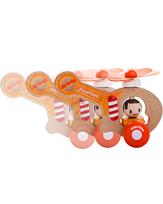 PlanToys Elicottero Baby in Legno, 16 cm - Eco-friendly e divertente! Macchine e Trenini in Legno