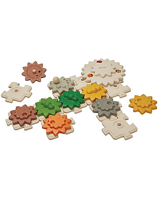 PlanToys Gioco a Incastri in Legno Gear & Puzzle - 22 pezzi Puzzle